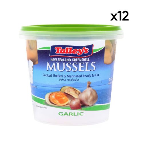 TALLEYS Cooked Garlic Mussels 375GM x 12
