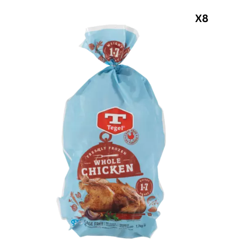 Tegel Chicken Whole Bird 1.15kg Bagged x 8