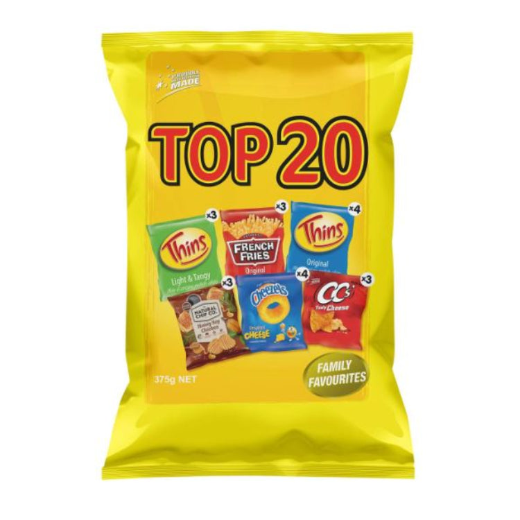 Thins Top 20 Variety Multipack Chips 20 Pack 380g