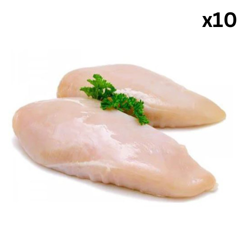 Brinks NZ Chicken Breast (Boneless/ Skin On) (1kg Pack) x 10