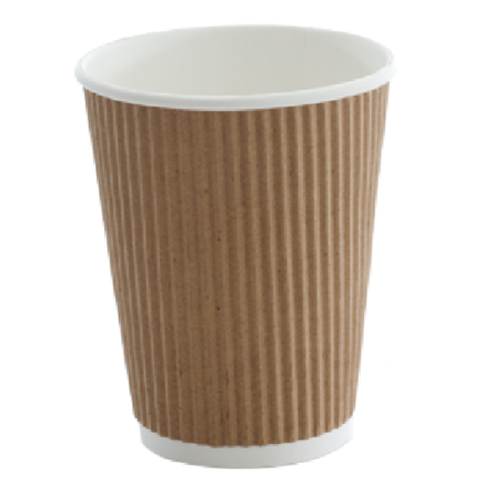 Dimpled Hot Beverage T/A Cup (Small (280ml) / Brown) (25 Per/ Sleeve)