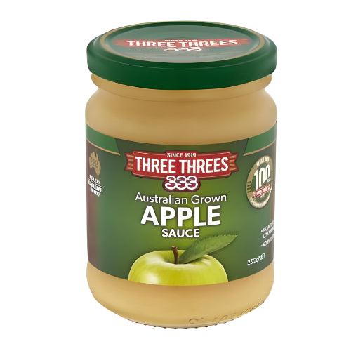Three Threes Fruit Sauce Apple 250 Gram