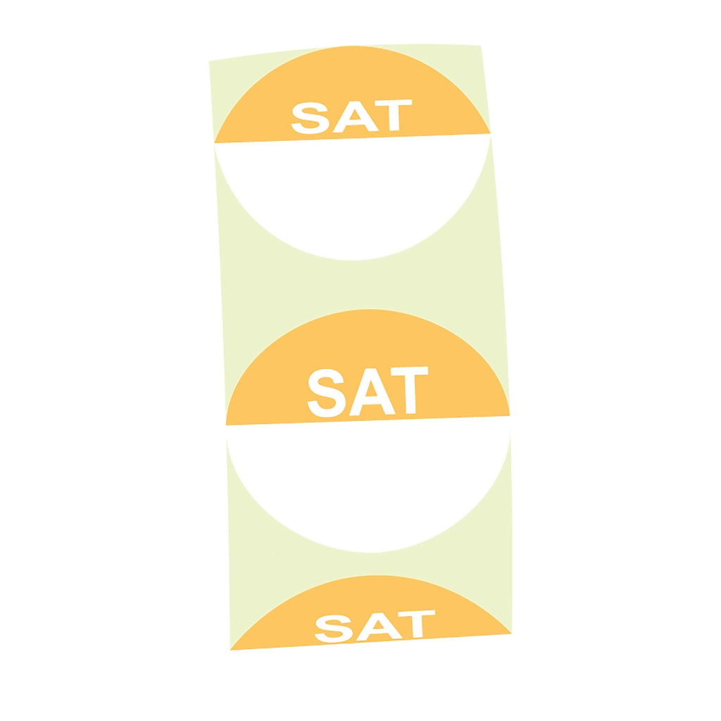 Day Label (Saturday/ Orange) (1000 Per/ Carton)