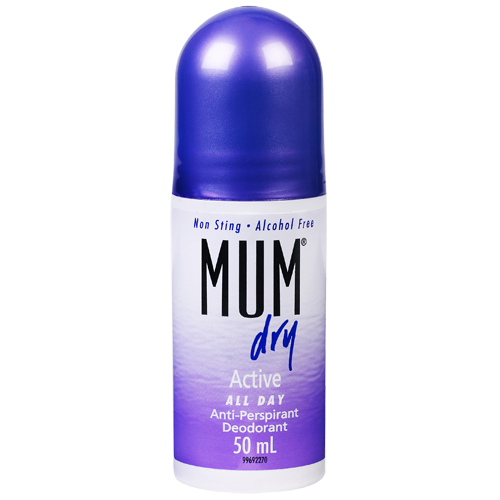 Mum Dry Antiperspirant Roll On Deodorant Active All Day 50mL
