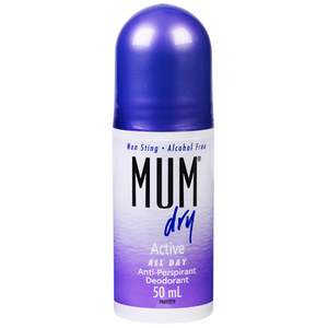 Mum Dry Antiperspirant Roll On Deodorant Active All Day 50mL