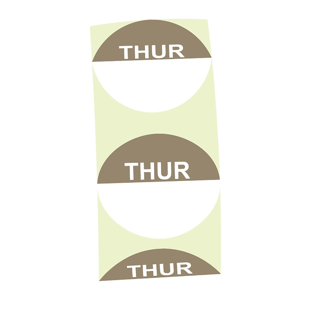 Day Label (Thursday/ Brown) (1000 Per/ Carton)