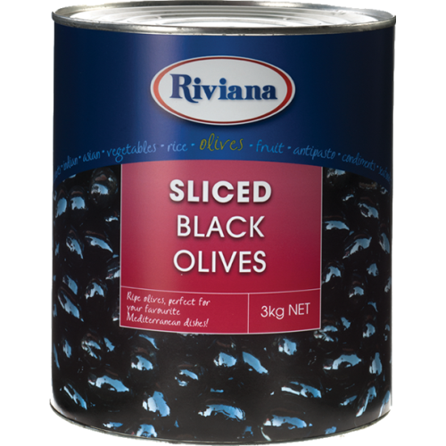 Riviana sliced black olives 3kg