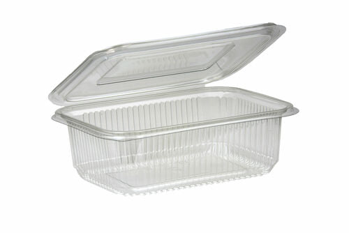 Container Hinged Plastic PET Salad Pack (Rectangular/ Small) 100 Per/ Sleeve