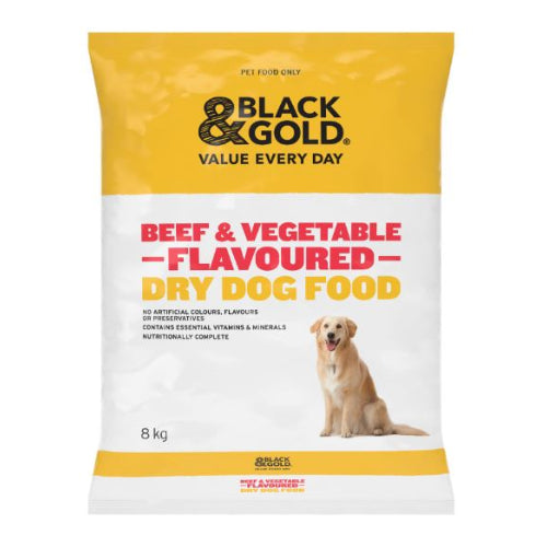 Black & Gold Dog Food Bisc Beef & Veg 8kg