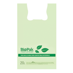 BioPak BioPlastic Checkout Bags (20L) (100 Per/ Pack)