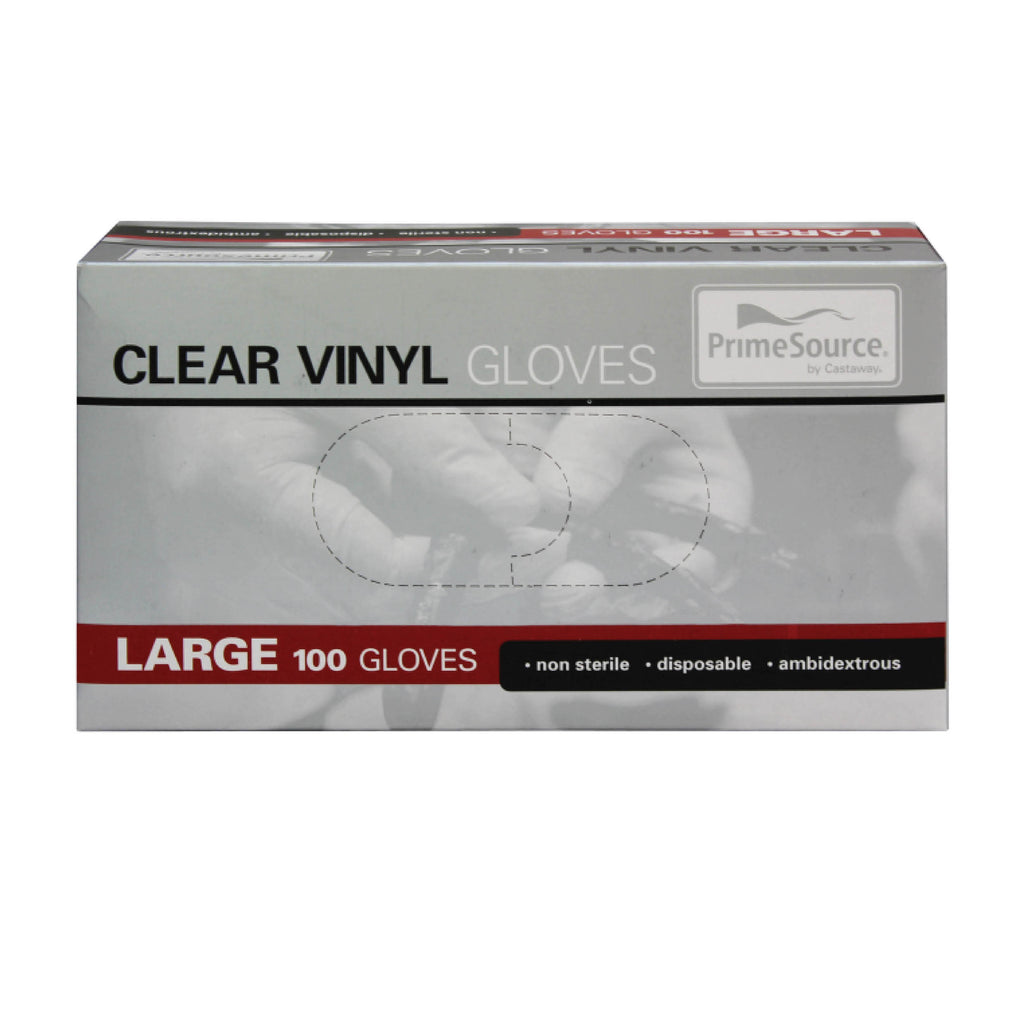 Vinyl Clear Powder Free Gloves (Large) (100 Per/ Pack)