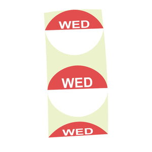 Day Label (Wednesday/ Red) (1000 Per/ Carton)