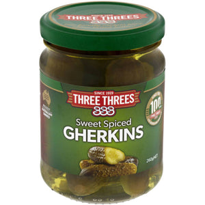 333'S GHERKINS SWT SPICED260GM