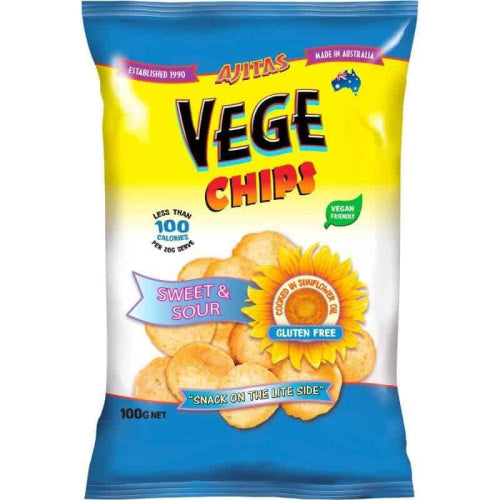 Ajitas Vege Chips Sweet & Sour Gluten Free 100g