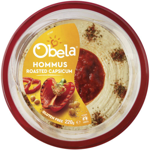 Obela Hummus Roast Capsicum Garnished 220g
