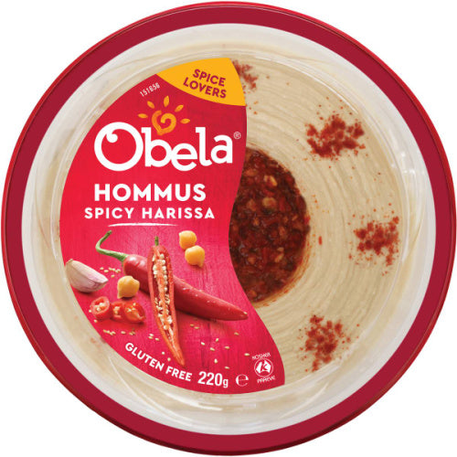 Obela Spicy Harissa Garnished Hummus 220g