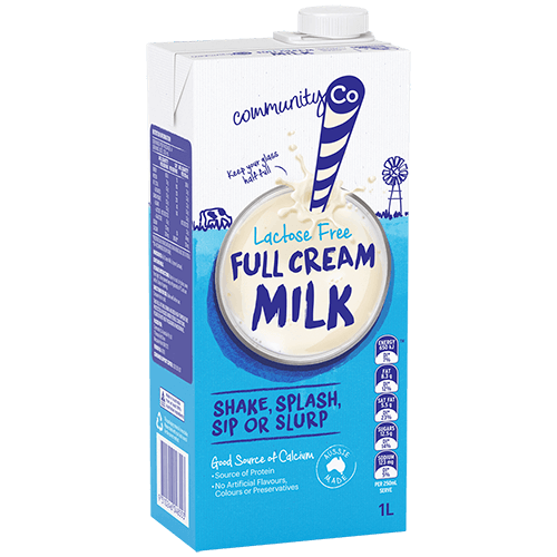 Comm Co Lactose Free Full Cream Milk 1l