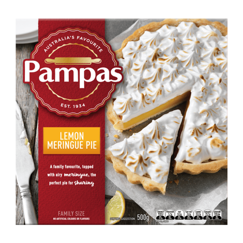 Pampas Family Size Pie Lemon Meringue 500gm