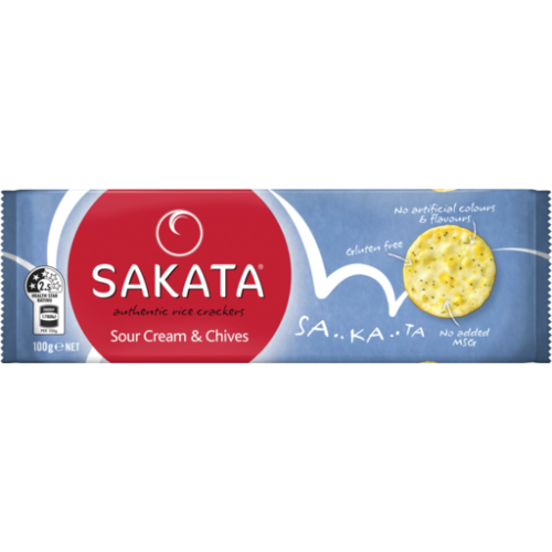 Sakata Rice Snack Sour Cream & Chives 100g