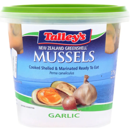 TALLEYS Cooked Garlic Mussels 375GM