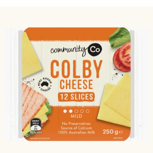 COMM CO Cheese Colby Sliced 250g