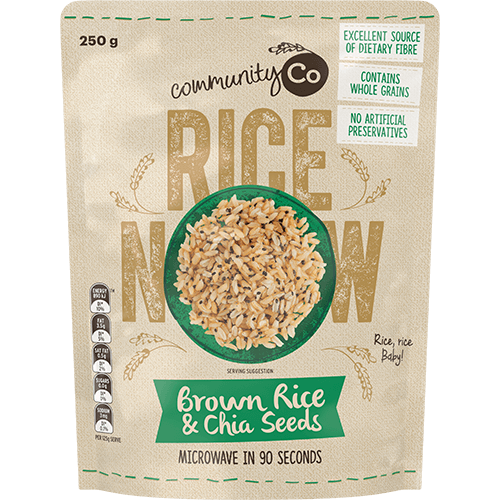 Community Co. Microwaveable Brown Rice & Chia Seed 250GM
