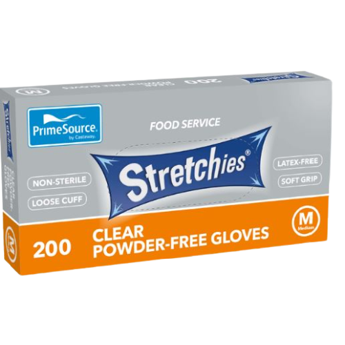 Glove Plastic Clear Stretchy Medium (200/pack)