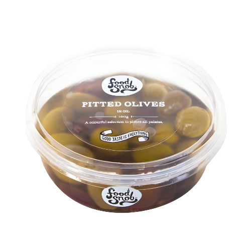 FOOD SNOB PITTED MIX OLIVES 180g