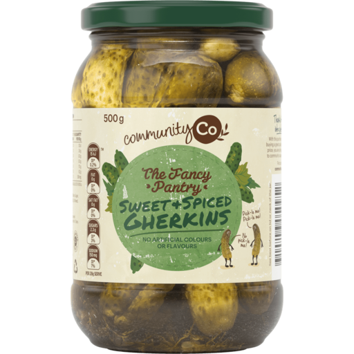 Community Co. Sweet & Spicy Gherkins 500g