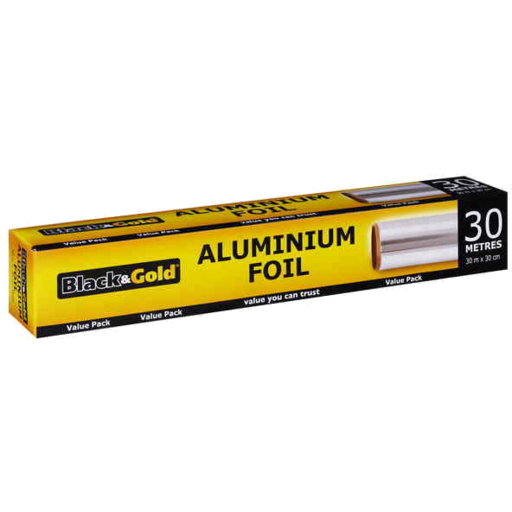 Black & Gold Aluminum Foil 30m x 30cm