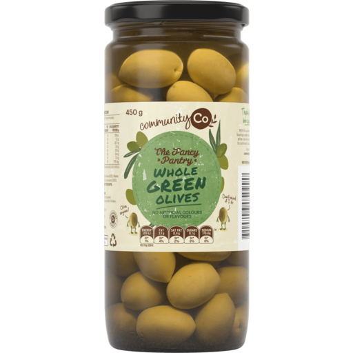 Community Co Olives Green Whole 450gm