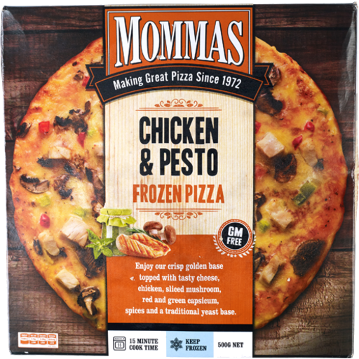 Mommas Pesto Chicken Pizza 500g