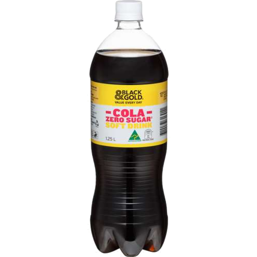 Black & Gold Cola Zero Sugar Soft Drinks 1.25l