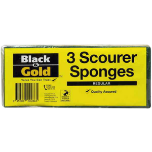 Black & Gold Sponge Scourers 3 Packs