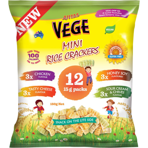 Ajitas Vege Rice Cracker Multi Pack180g