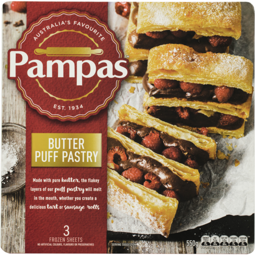 Pampas Butter Puff Pastry 550g 3pk