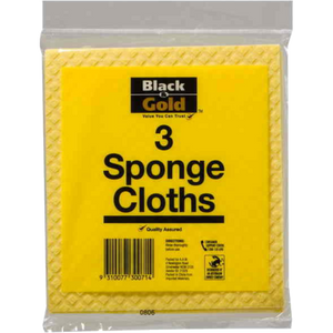 Black & Gold Sponge Cloths 3 Packs