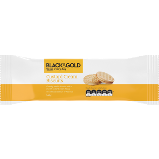 Black & Gold Bisc Custard Crm 140gm