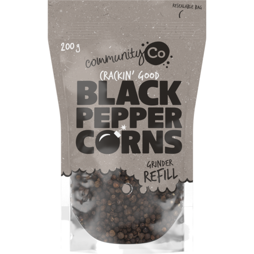 Community Co Black Pepper Corns Grinder Refill 200g
