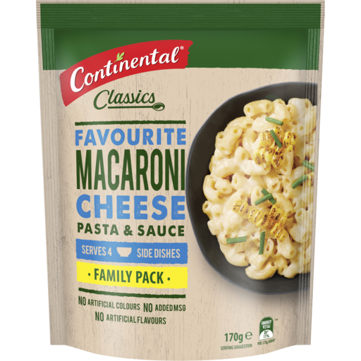 Continental Value Pack Pasta & Sauce Macaroni Cheese 170gm