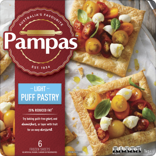 Pampas Shortcrust Pastry Reduced Fat 1kg
