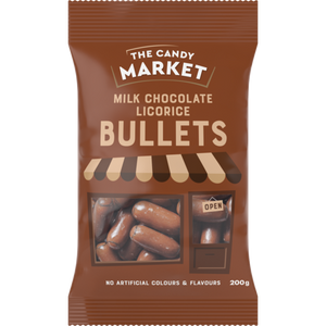 Candy Market Licorice Bullets Chocolate Raspberry 200GM