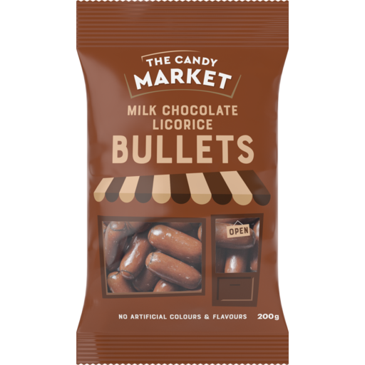 Candy Market Licorice Bullets Chocolate Dark 200GM