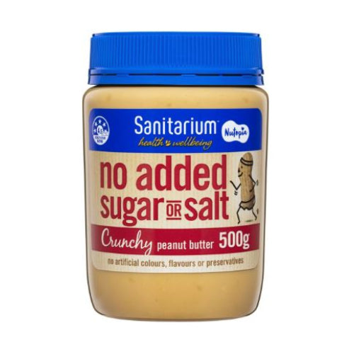 Sanitarium Peanut Butter Crunchy No Added Sugar Or Salt 500g