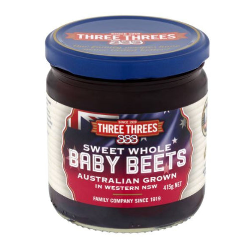 Three Threes Sweet Whole Baby Beets 415gm